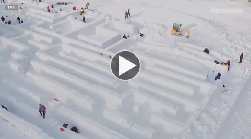 Największy na świecie śnieżny labirynt powstał w Zakopanem (FILM)