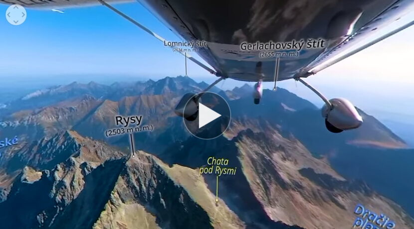 Przelot nad Tatrami Wysokimi i niezwykłe nagranie 360° z podpisanymi miejscami (FILM)