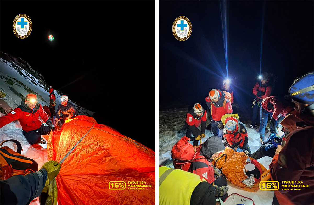 Groźny wypadek na Kozim Wierchu. Nocna akcja TOPR